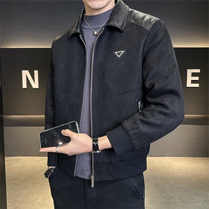 标50白鸭绒羽绒服男鹿皮绒夹克外套休闲上衣 B317/2521/P195图片