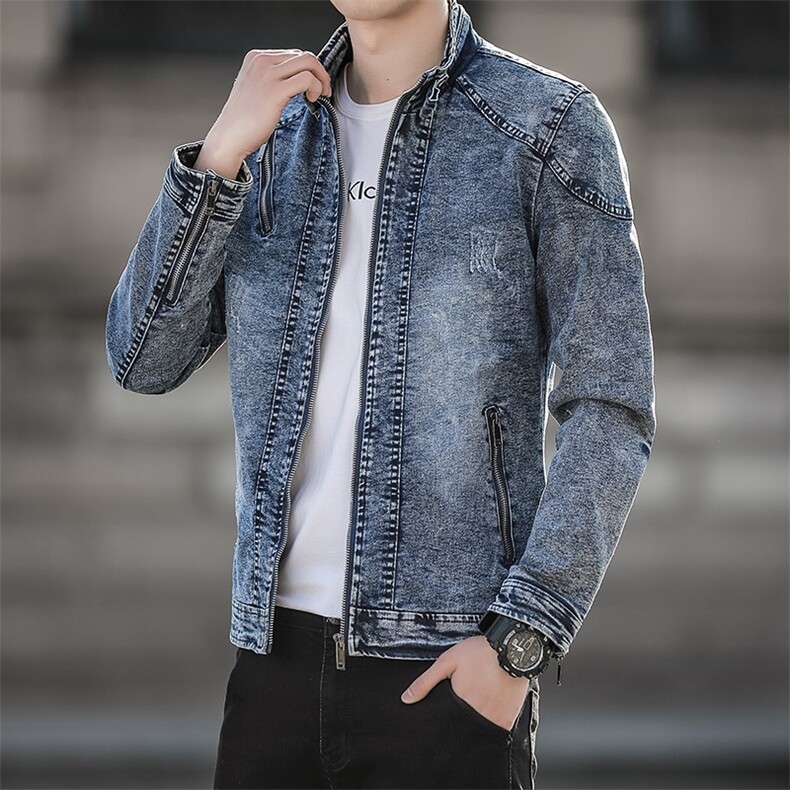 JK1823-P100美式经典牛仔外套男复古做旧水洗工装夹克痞帅潮,男装工装外套,电商D310B-1