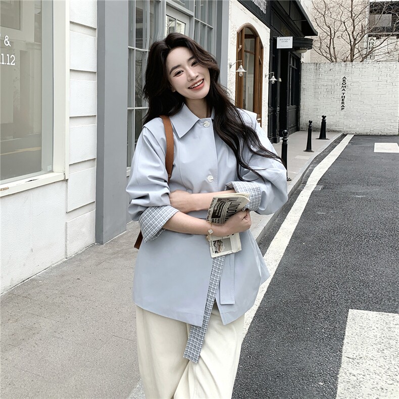 现货！现货！2026春秋新款韩系减龄超火风衣外套女,女装风衣,2C306