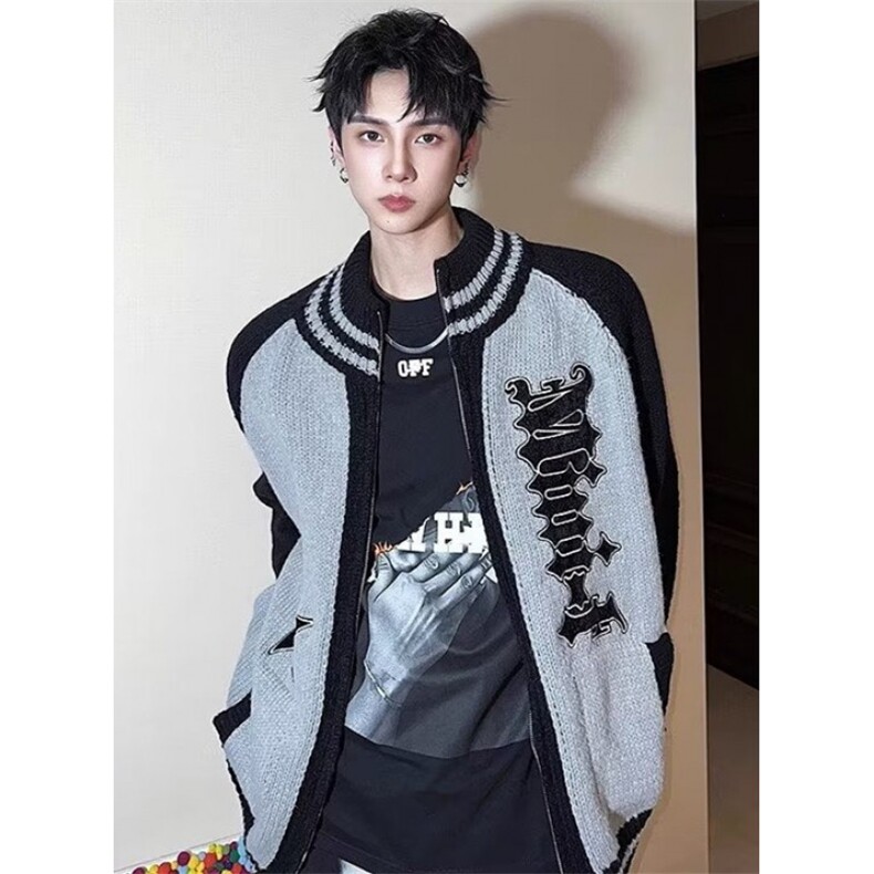 [005]开衫毛衣男青年百搭休闲纯色慵懒风针织外套A079-MC70-P48,男装针织衫/毛衣,电商A079