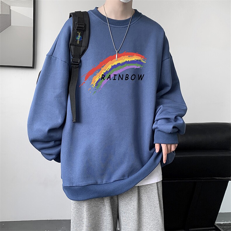 圆领卫衣男大码加厚加绒长袖t恤男S6064-P28加绒款-P33,男装卫衣,电商A040