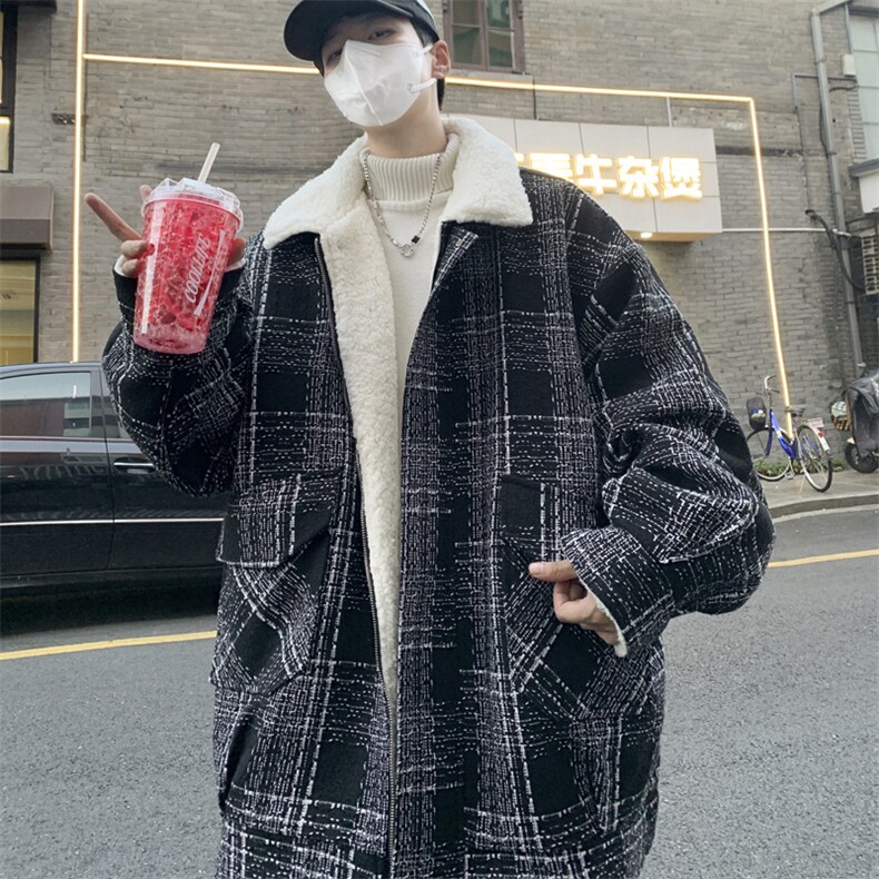 羊羔毛棉服男2025冬季新款休闲外套潮牌棉衣棉袄M199P120控158,男装棉衣,电商A157
