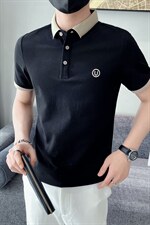 主推抖音夏季U字母立体刺绣翻领短袖男T恤Polo衫体恤T066-P45，男装T恤，电商D342