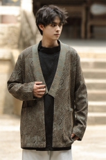 秋冬新品（将军）风蟒纹提花男女情款汉服道袍新中式开衫KS06，男装民族服装，星座305A（原312A-1）
