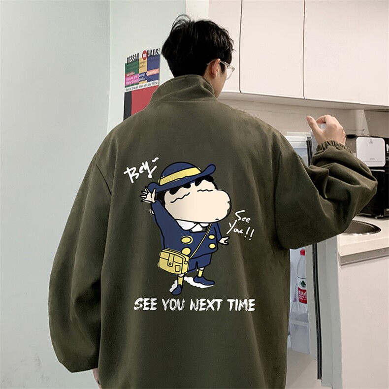 麂皮绒夹克男大码立领褂子外套JK85240-P68加绒款-P78,男装夹克,电商A040