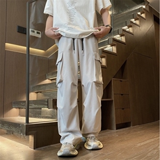 夏季新款潮流工装大口袋宽松直筒冰丝裤B315-K24166-特p35控68，男装工装外套，电商B315