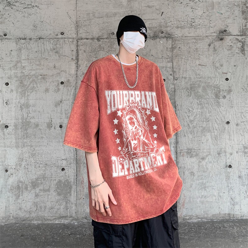 复古水洗做旧夏美式印花半袖高街重磅短袖T恤XZ514-2-1302-P38,男装T恤,星座514-2(原B239)