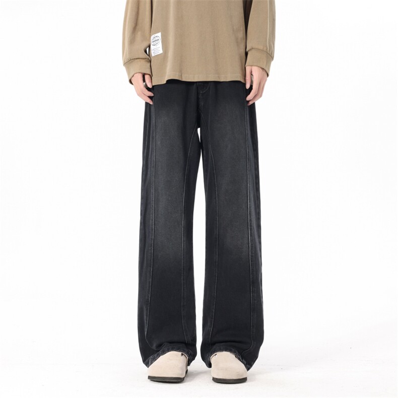 高街vibe微喇牛仔裤男款春季休闲宽松工装阔腿百搭裤子J8092-P50,男装牛仔裤,星座509