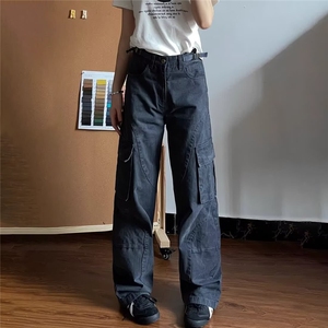 多口袋工装裤男款秋冬潮高街裤子cleanfit直筒休闲长裤AMZ10 P67图片