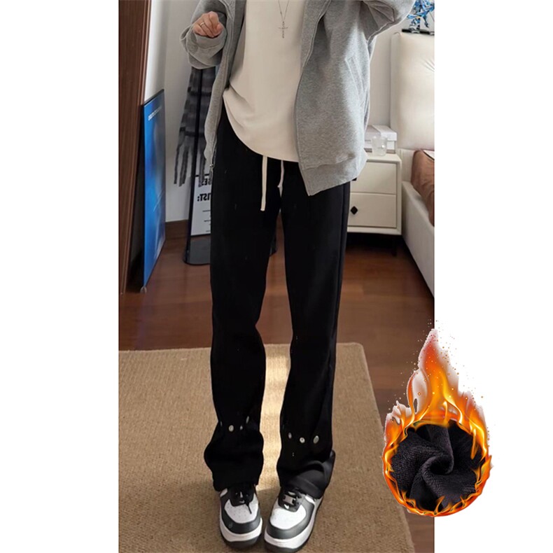 秋冬美式高街vibe运动加绒休闲卫裤货号K2485特P4578加绒P60,男装休闲裤,电商A063