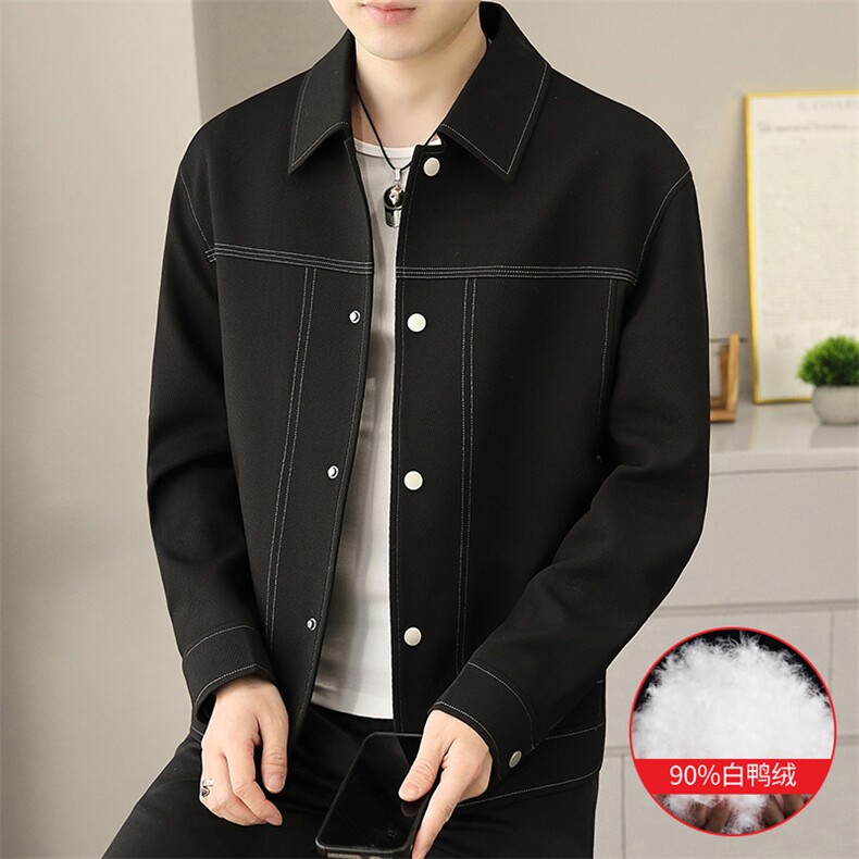 M981-P17090新标白鸭绒针织明线夹克羽绒服秋冬新款,男装羽绒服,星座507A（原星座306B-2）
