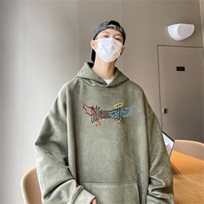 23/秋季360G麂皮绒印花宽松休闲连帽卫衣JWY3261P50控69，男装卫衣，电商B370