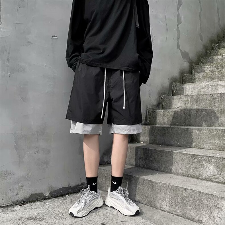 夏季假两件工装短裤男女韩版宽松直筒五分裤休闲百搭裤子DG19-p25,男装休闲裤,星座1008
