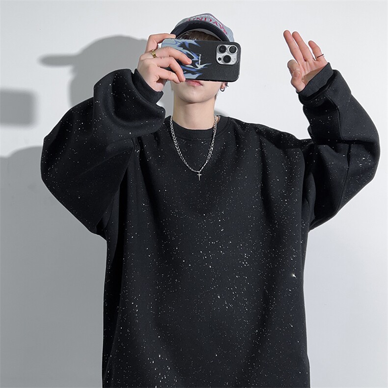 2025春季港风光影新款满天星碎钻圆领卫衣VE55147-P40,男装卫衣,星座717