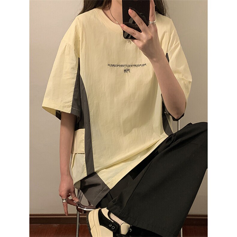 夏季新款男女同款短袖圆领拼色短袖XZ102B-1-T2553P40图片