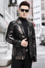 高端轻奢绵羊皮单西装男士秋冬时尚中年绵羊皮单西服皮衣外套，男装皮衣，钱塘723