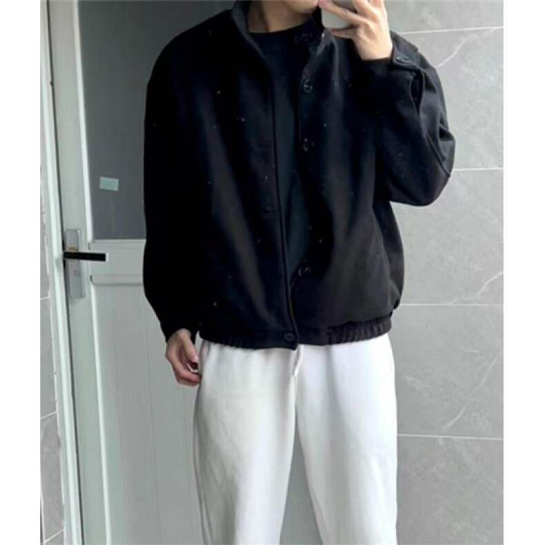 新款休闲春秋季立领毛呢外套男韩版潮流夹克ins痞帅MW11,男装夹克,星座1116A（原606A-3）