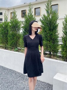 气质修身显瘦连衣裙订制材质图片