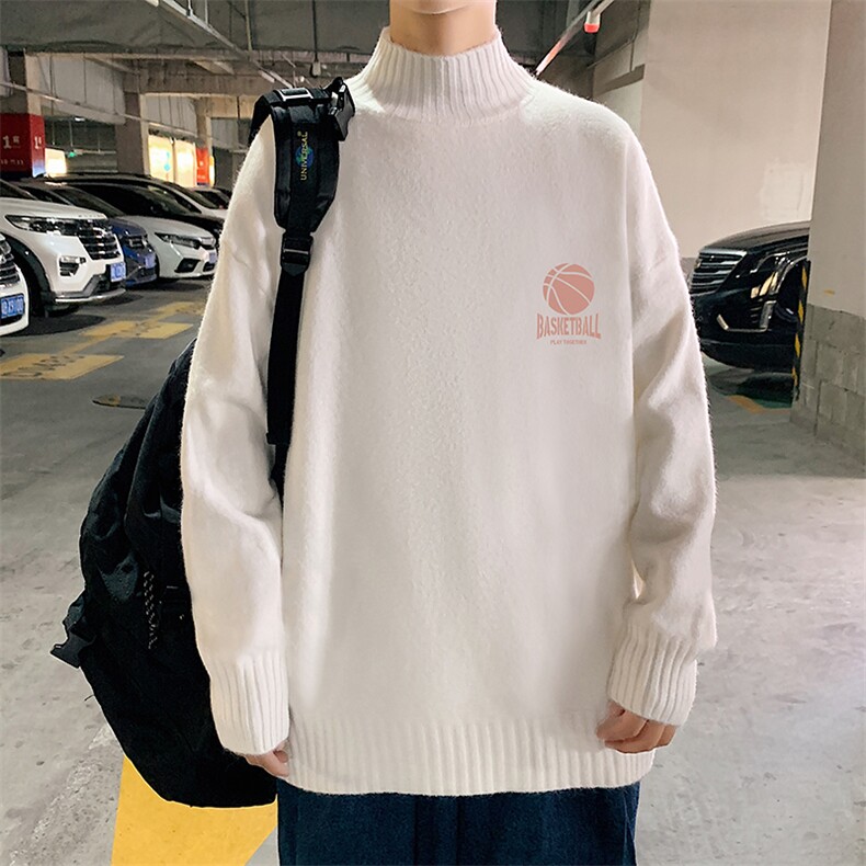 M18237-P45 加绒款-P65半高领毛衣男士大码针织衫男毛线衣男图片