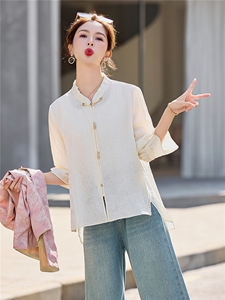 【春季女装新款】大量现货时尚立领新中式衬衫图片