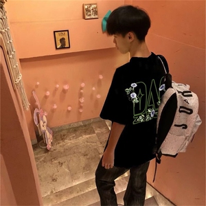 万针全刺绣工艺抖音得物高品质260克重磅纯棉双纱美式高街短袖T恤图片