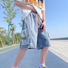 工装牛仔短裤男士夏季款休闲中裤男宽松五分裤子男款N209，男装牛仔裤，星座1116A-1（原606A）