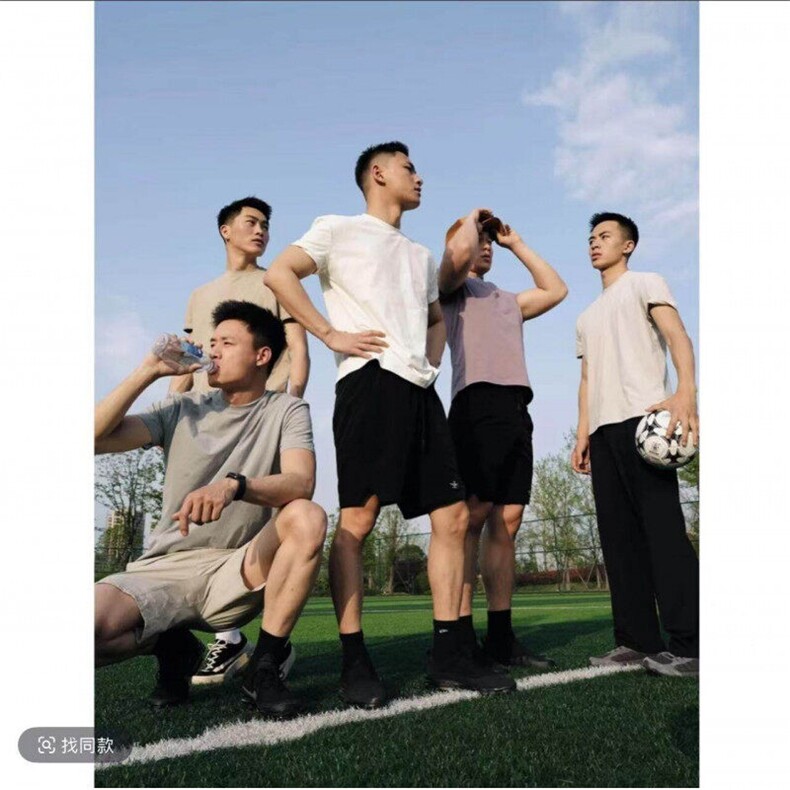 GTAL美式纯色拼接弹力纤维透气运动吸湿排汗圆领短袖T恤DT012P25,男装T恤,电商D256-1(原A064-1)