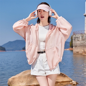 时尚短款防晒衣女款夏季2025新款宽松大码显瘦防晒服透气薄外套潮图片