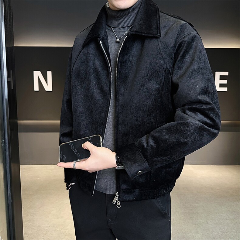 新标90绒有报告 冬季男士翻领羽绒服短款夹克外套6693-P295图片
