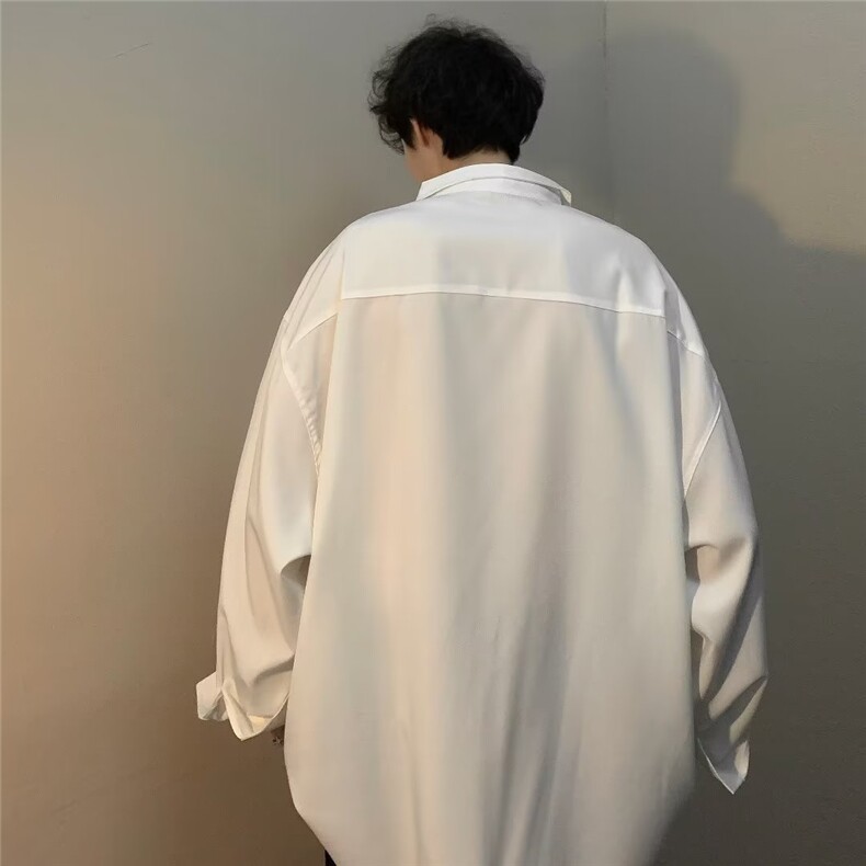男春秋情侣宽松休闲衬衣垂感冰丝C778P28,男装衬衫,星座1116-2
