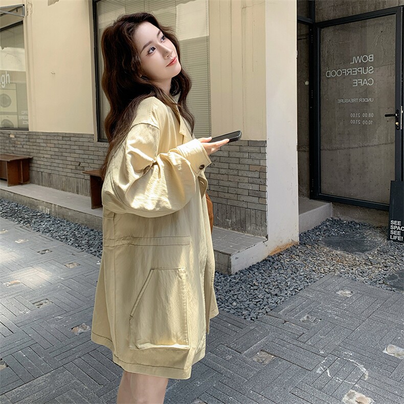 慵懒风休闲气质工装外套女2025春秋季新款高级感流行显瘦风衣夹克,女装风衣,2D012