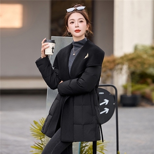 现货90白鸭绒羽绒服女2026年冬季新款中长款休闲羽绒服女图片