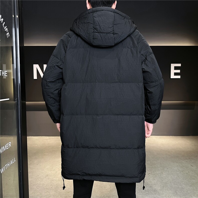 8813-M-3XL-P235标50绒店主风冬男士休闲连帽中长款印花羽绒服,男装羽绒服,电商B255