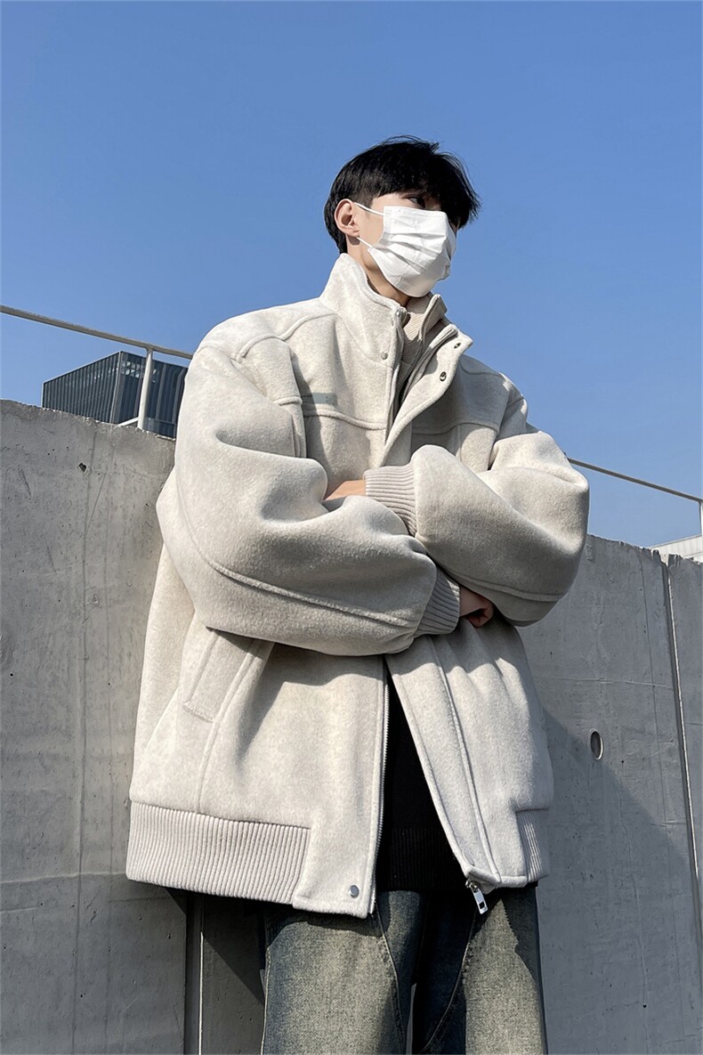 假两件毛呢外套男春秋季2026新款潮牌小众设计感美式立领夹克,男装夹克,星座505-2（原电商A260-1)