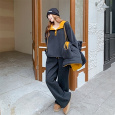 25新品冬季50羽绒马甲加绒卫衣套装6533-P355-459，女装套装/套裙，2C317