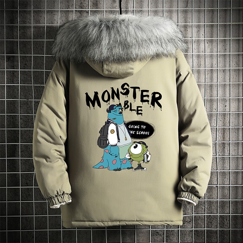MM48074-P130冬季大毛领棉衣男士大码加厚棉袄男棉服网格,男装棉衣,电商A040A
