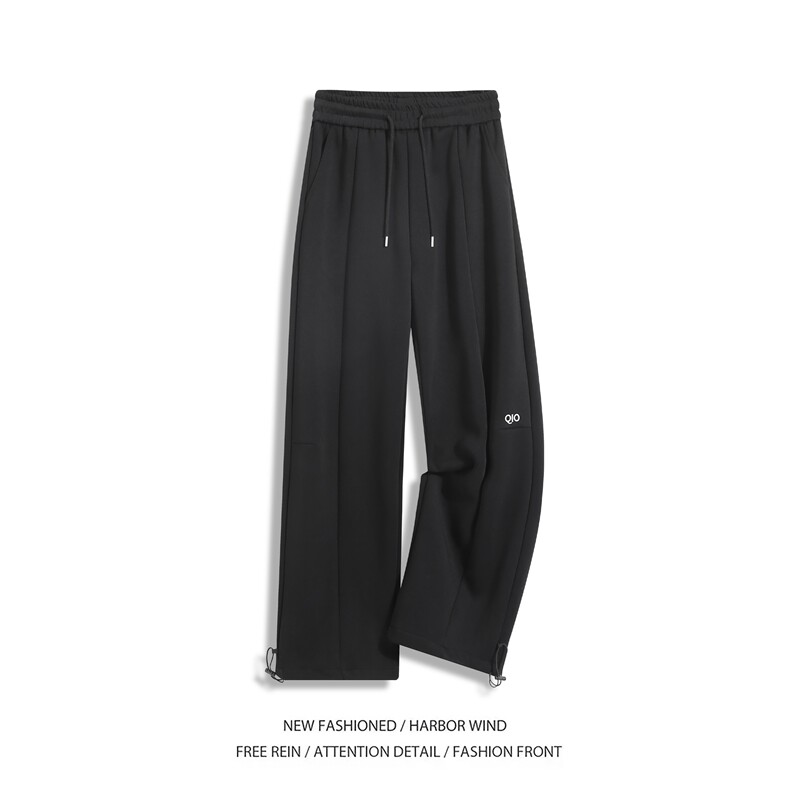 抖音品质字母刺绣拼接设计感百搭休闲卫裤B315-K25399-特p40控78,男装休闲裤,电商B315