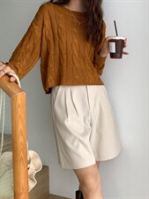 款号：WM0014 名称：花短款毛衣，女装针织衫/毛衣，BD