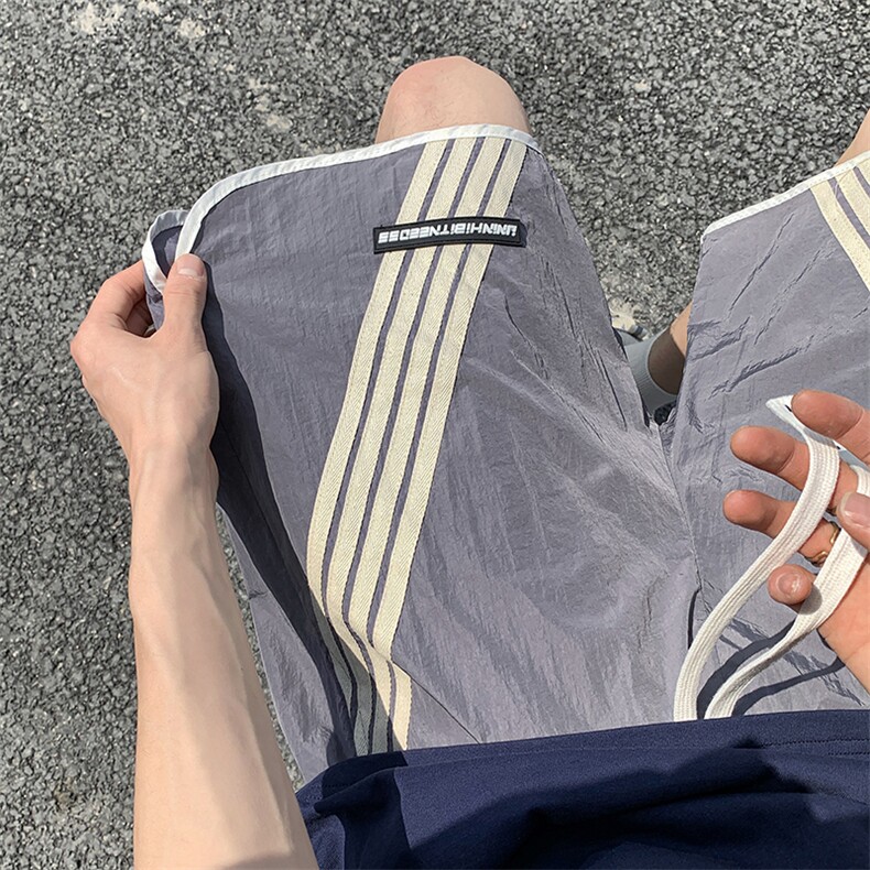 D232A-CF19-P35控48高品质速干条纹休闲短裤M-5XL，男装牛仔裤，电商D232A