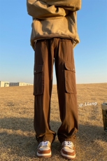 美式高街工装宽松直筒垂感阔腿裤棉715-6-BX20P65(控88），男装休闲裤，星座715-6