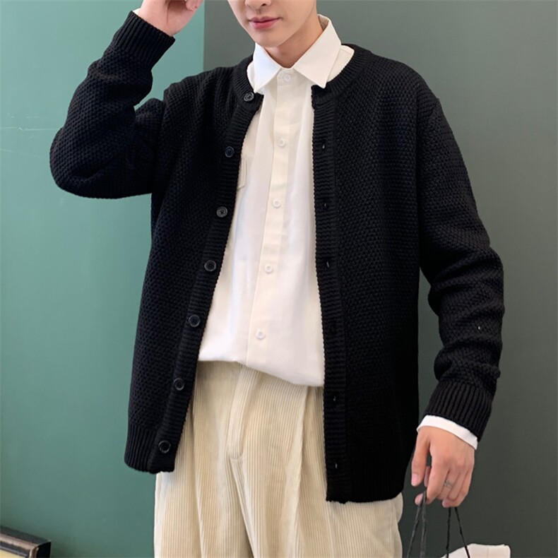 数据款秋冬男菠萝纹毛衣开衫纯色针织衫外套KS7201-P50加绒P60,男装针织衫/毛衣,星座1212
