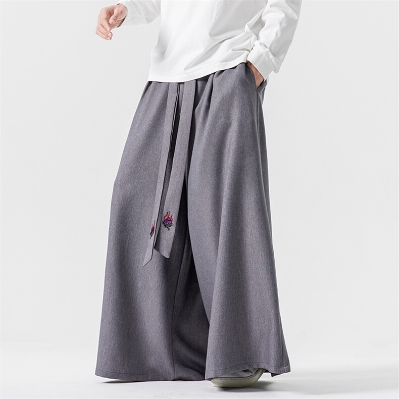 24秋冬 风宽松休闲裙裤汉服垂感阔腿裤宋裤新中式潮 K272/P75图片