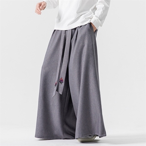 24秋冬 风宽松休闲裙裤汉服垂感阔腿裤宋裤新中式潮 K272/P75图片