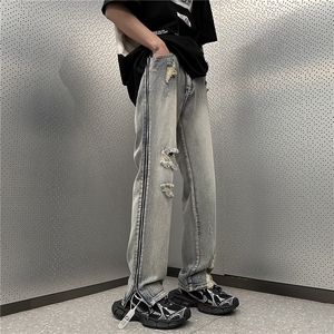 美式高街休闲牛仔裤个性小众休闲裤A061-JM1735-P65-控88图片
