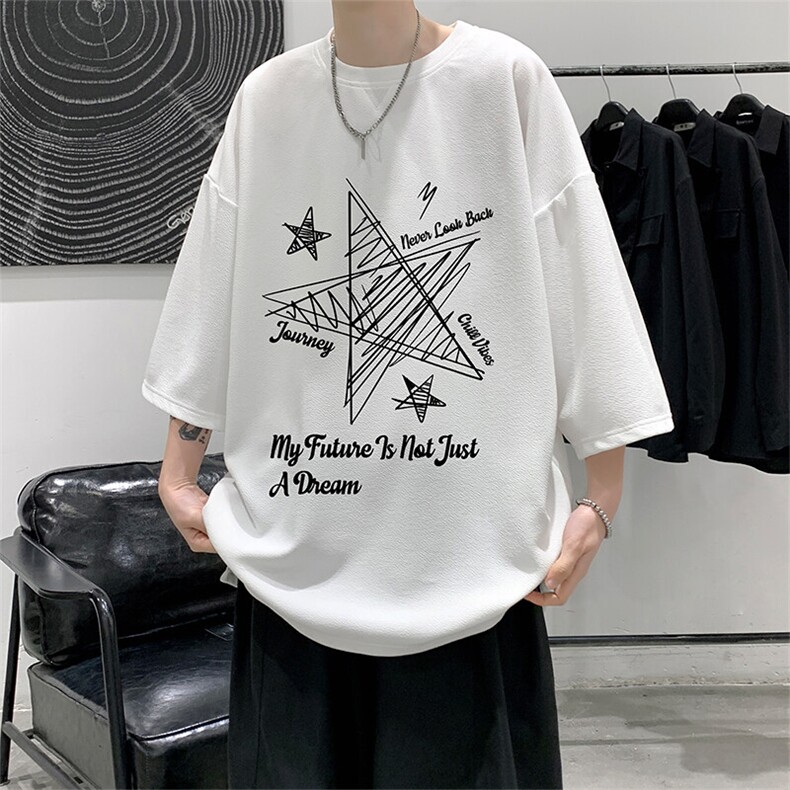冰丝七分袖t恤男大码五分袖男短袖男中袖 Q11456-P30图片
