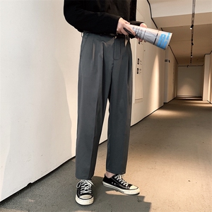 潮流韩版百搭垂感西裤直筒宽松裤子潮牌九分休闲x209-p38 加绒42图片