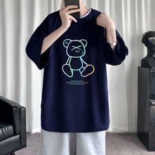 Q11139-P30春夏季七分袖t恤男大码五分袖男短袖中袖，男装T恤，电商A040