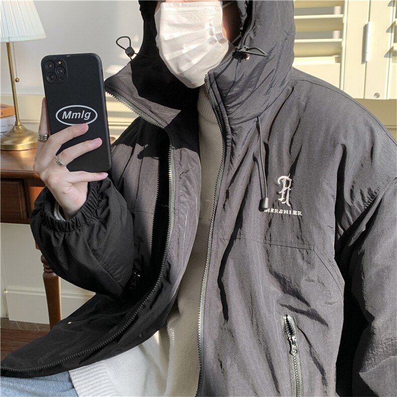 冲锋棉衣男连帽刺绣棉服1118-1-Q121-P85限价108,男装棉衣,星座1118-1