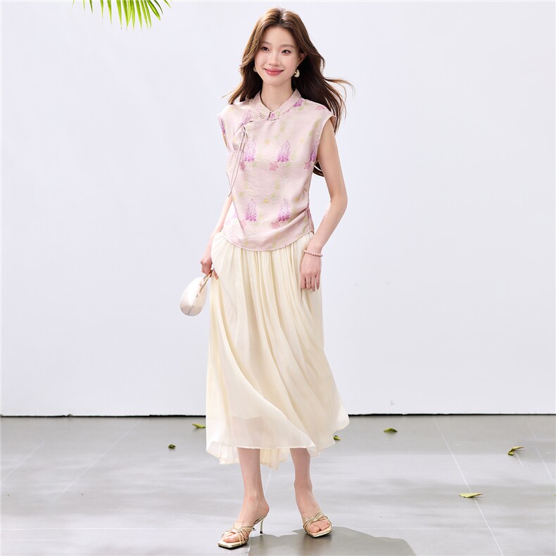 现货新品2026夏装中古风舒适亲肤两件套夏季女,女装套装/套裙,木子恋
