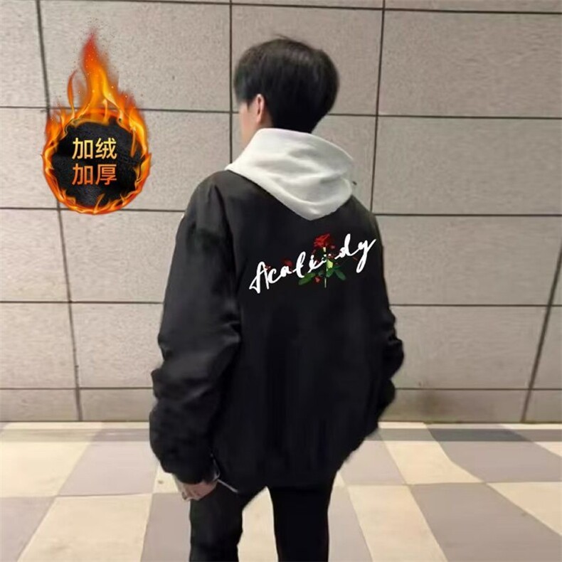 1506-1/JJ0281/P412025新款高街潮牌棒球服秋冬款飞行加绒夹克图片